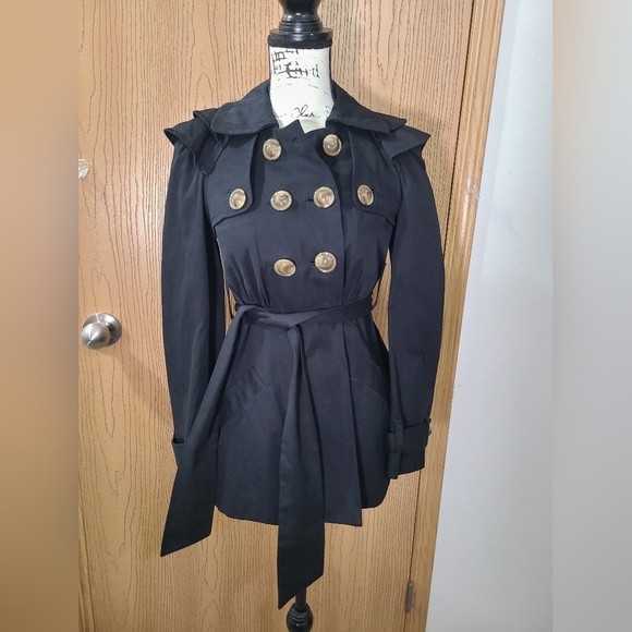 Leifsdottir Anthropologie Ruffle Belted Trench Coat - Picture 5 of 5